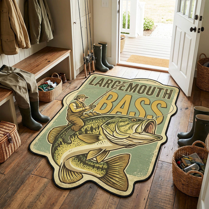 Largemouth Bass Custom Shape Area Rug