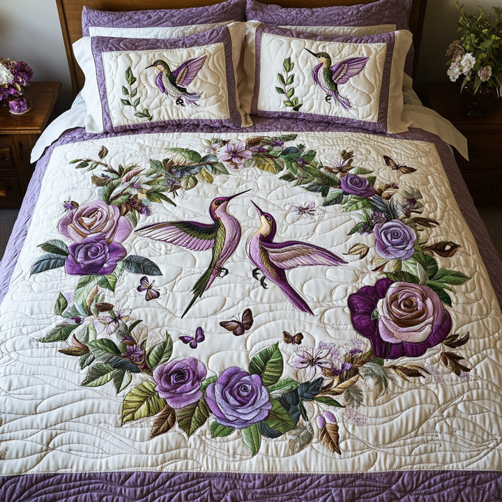 Hummingbird Quilted Bedding Set