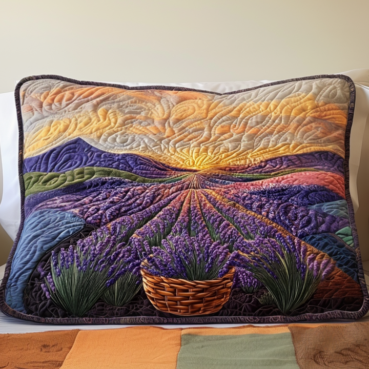 Lavender Moonrise Quilted Bedding Pillow Case