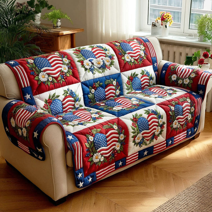 Liberty Bloom Quilted Sofa Cover