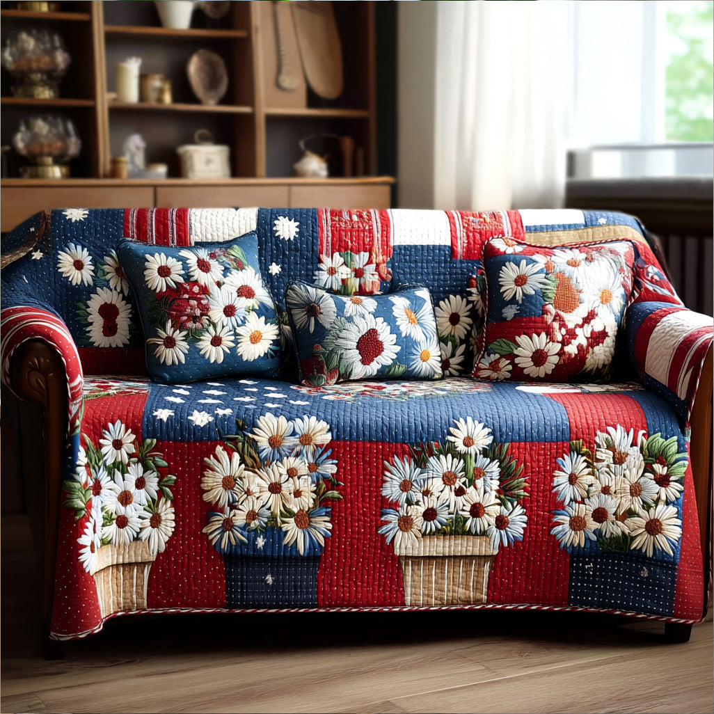 Liberty Meadow Quilted Sofa Cover