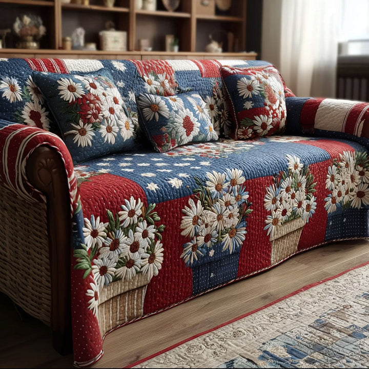 Liberty Meadow Quilted Sofa Cover