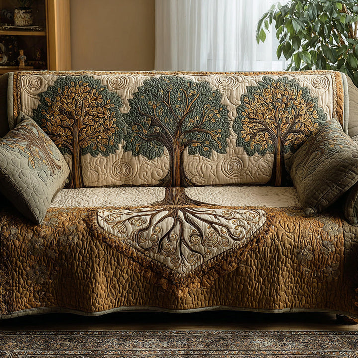 Life Roots Quilted Sofa Cover