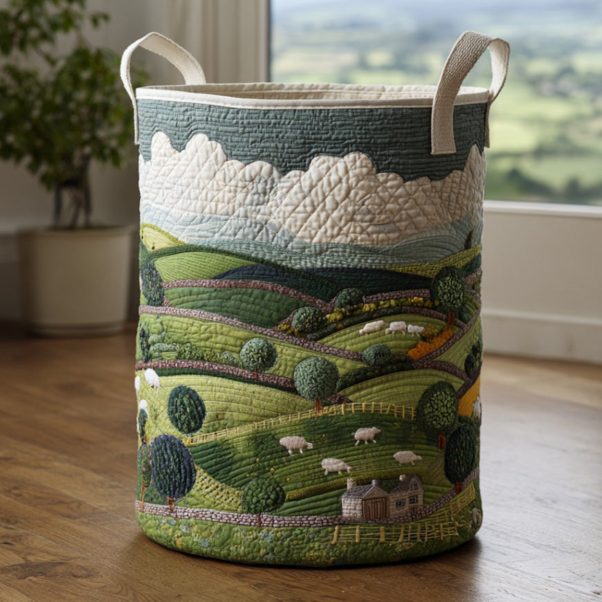 Sheep Quilted Laundry Basket