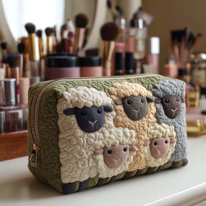Sheep Quilted Makeup Bag