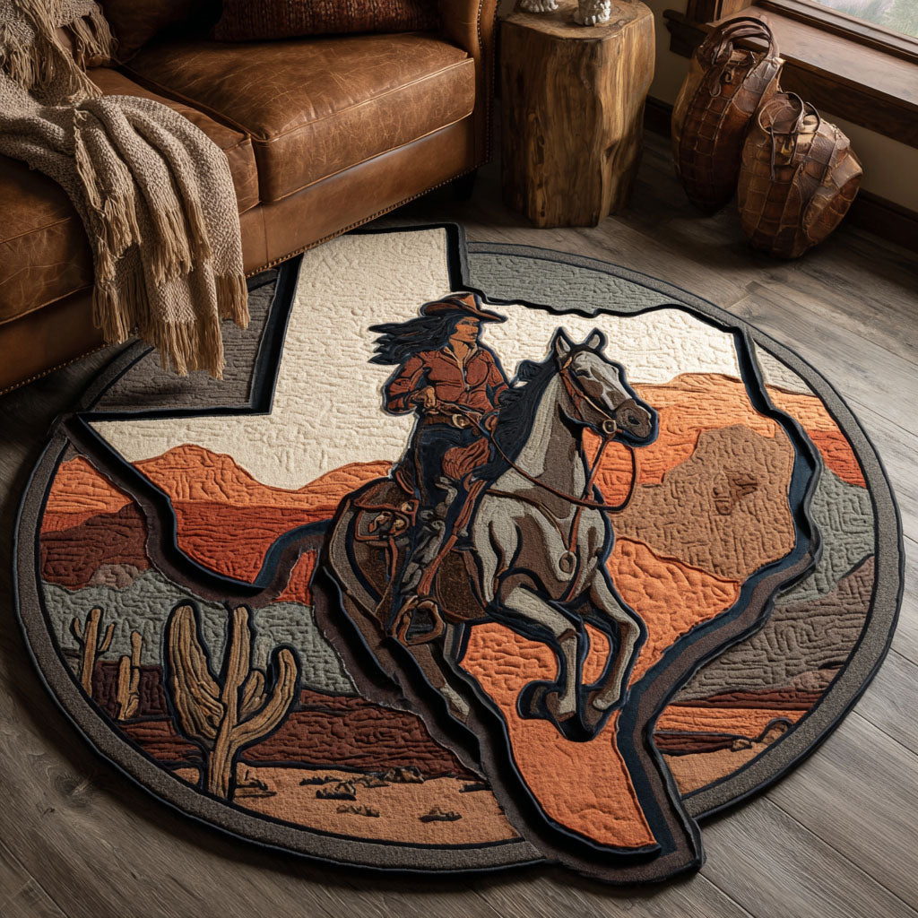 Lone Cowboy Custom Shape Area Rug