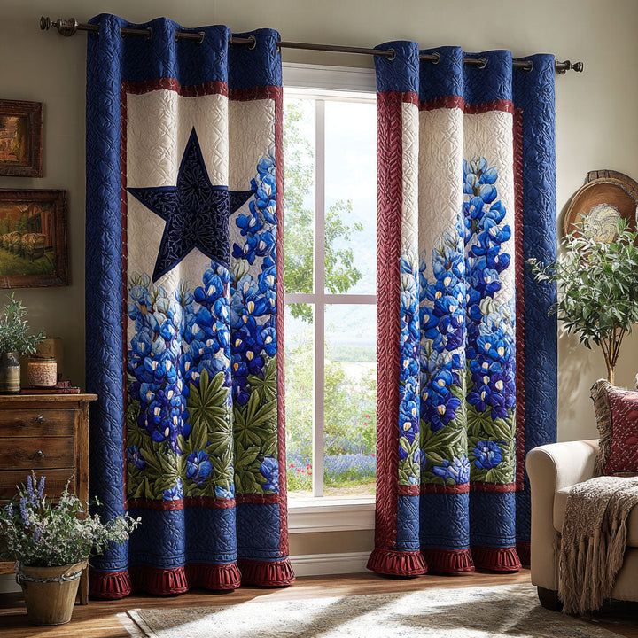 Lone Star Blossoms Quilted Curtains
