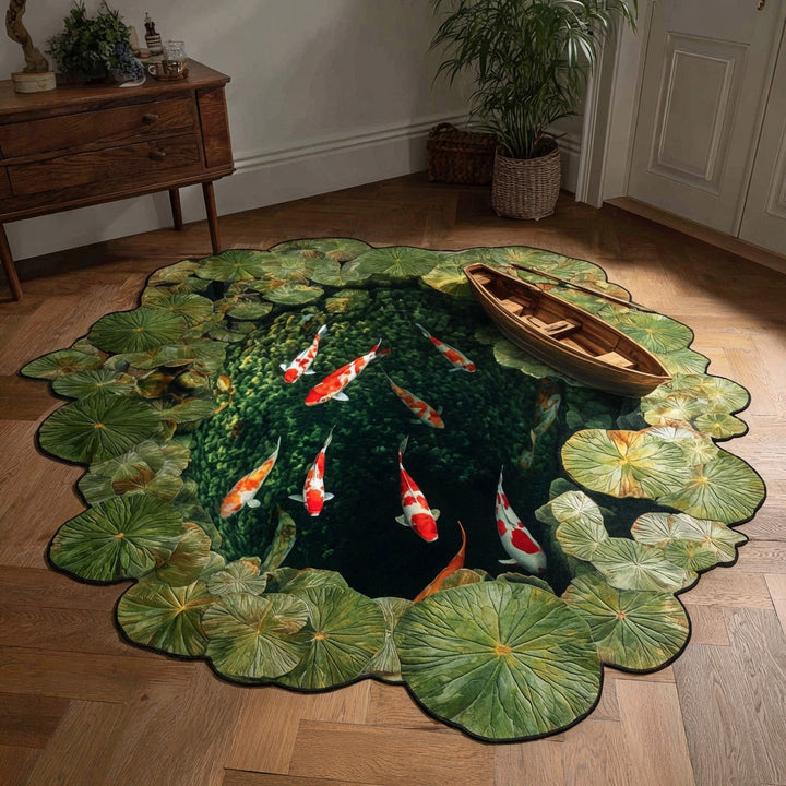 Lotus Pond Custom Shape Area Rug