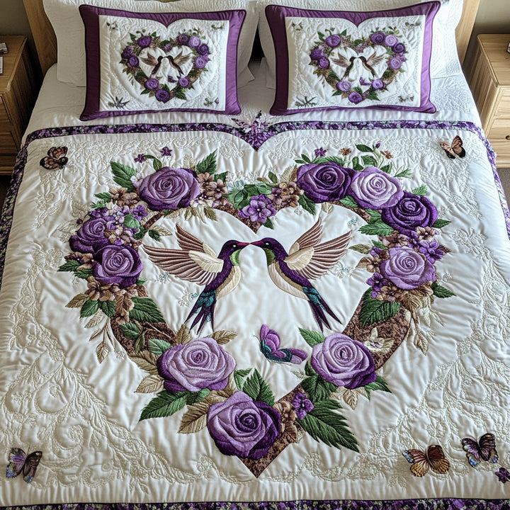 Hummingbird Quilted Bedding Set