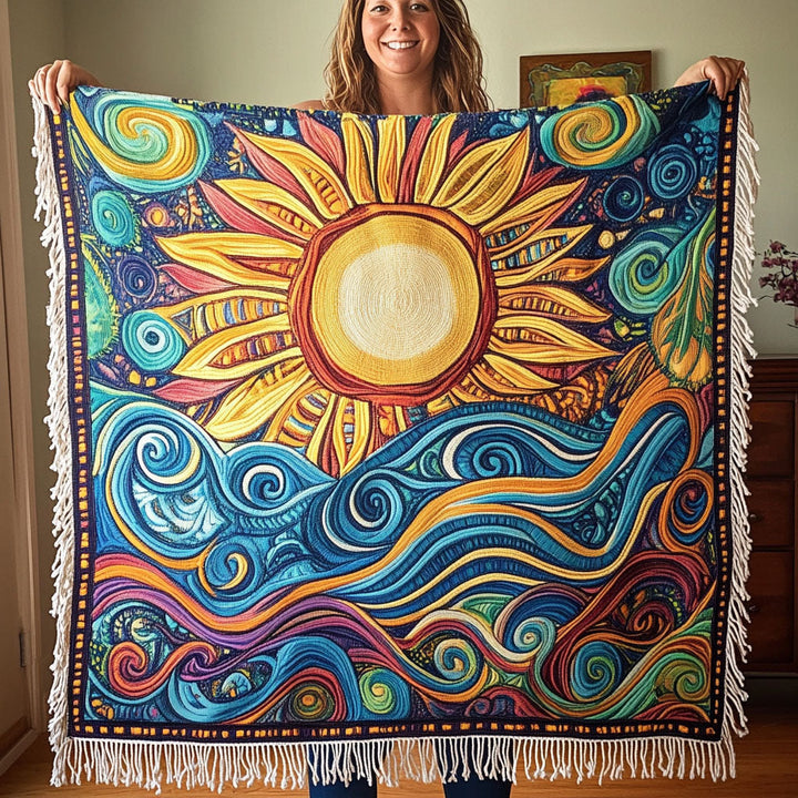 Luminous Tides Woven Sofa Blanket