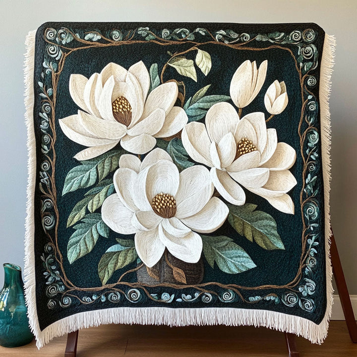 Magnolia Embrace Woven Sofa Blanket