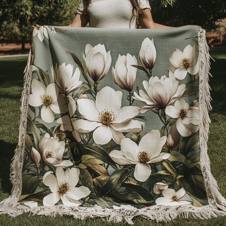 Magnolia Lace Woven Sofa Blanket
