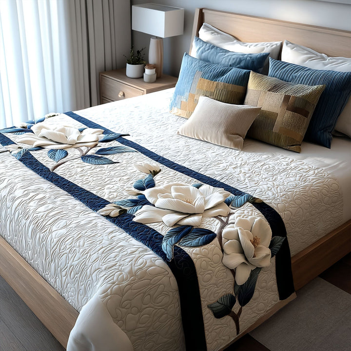 Magnolia Quilted Bed Runner