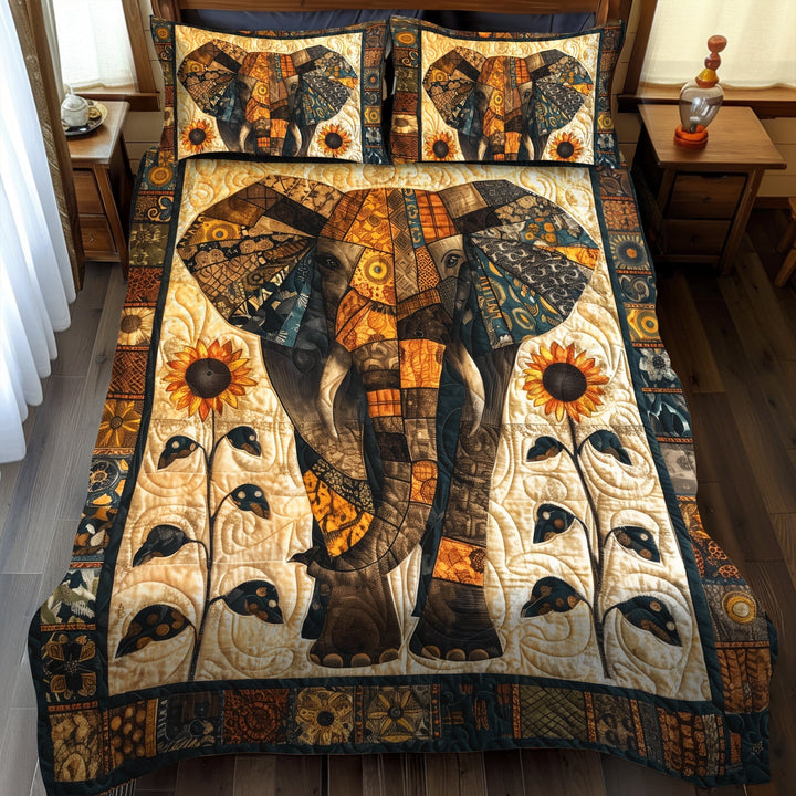 Elephant Quilted Bedding Set