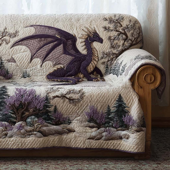 Majestic Dragon Quilted Sofa Cover