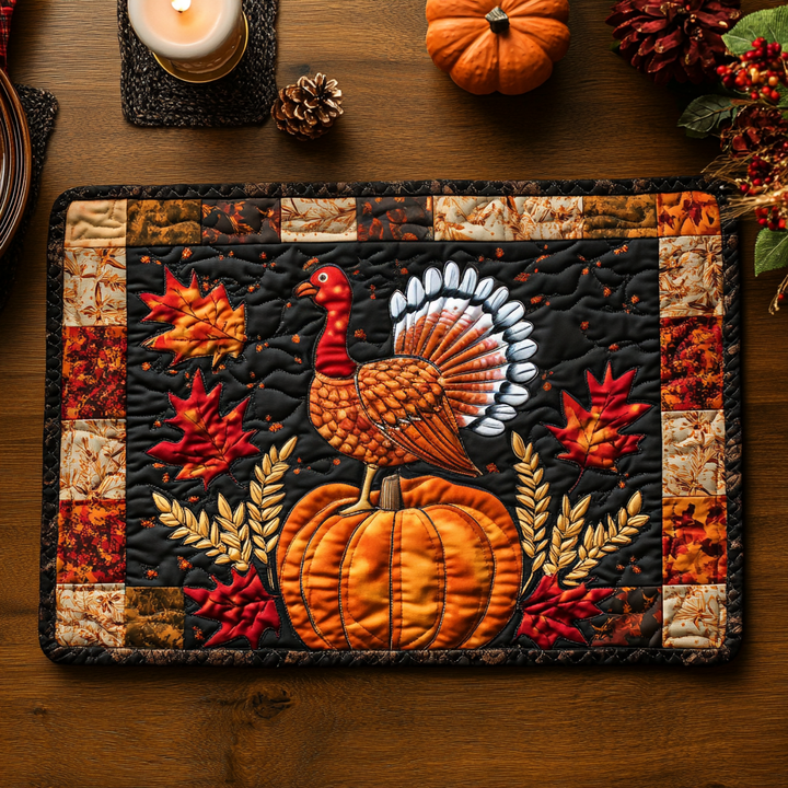 Maple Turkey Quilted Placemat