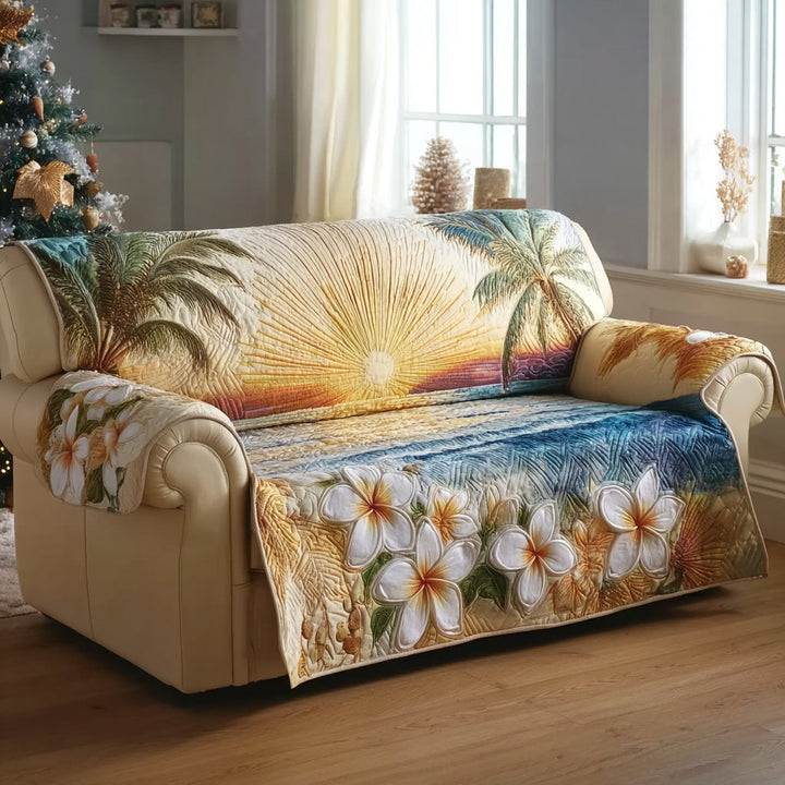 Marine Flora Quilted Sofa Cover