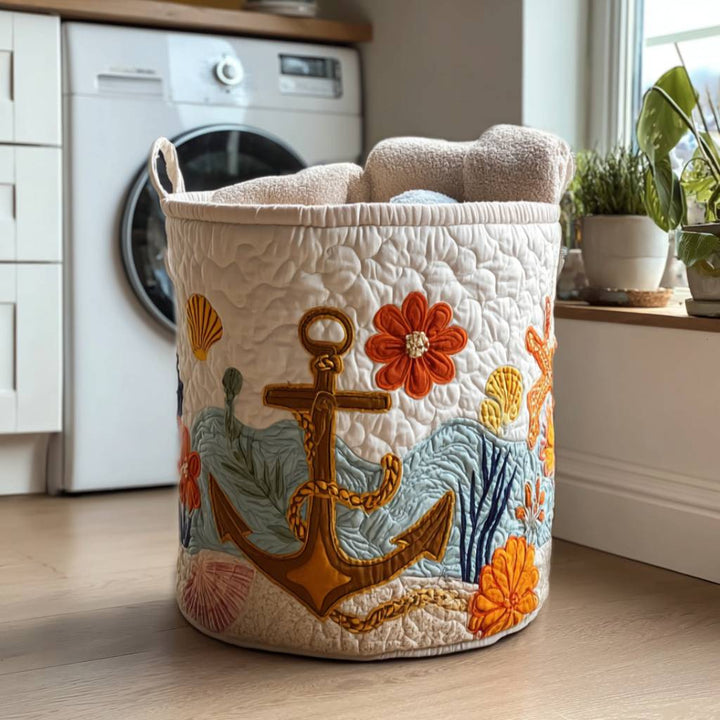 Mariner Mood Quilted Laundry Basket
