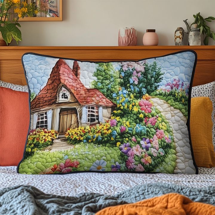 Meadow Bloom Quilted Bedding Pillow Case
