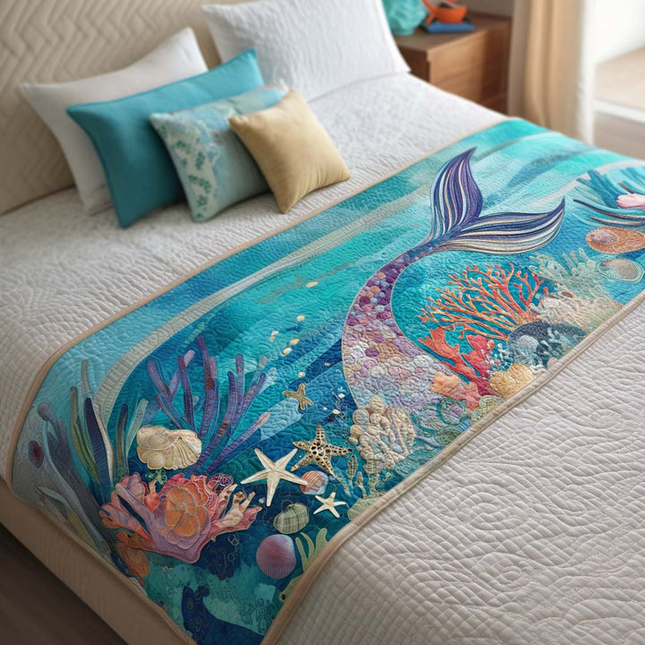 Ocean Quilted Bed Runner