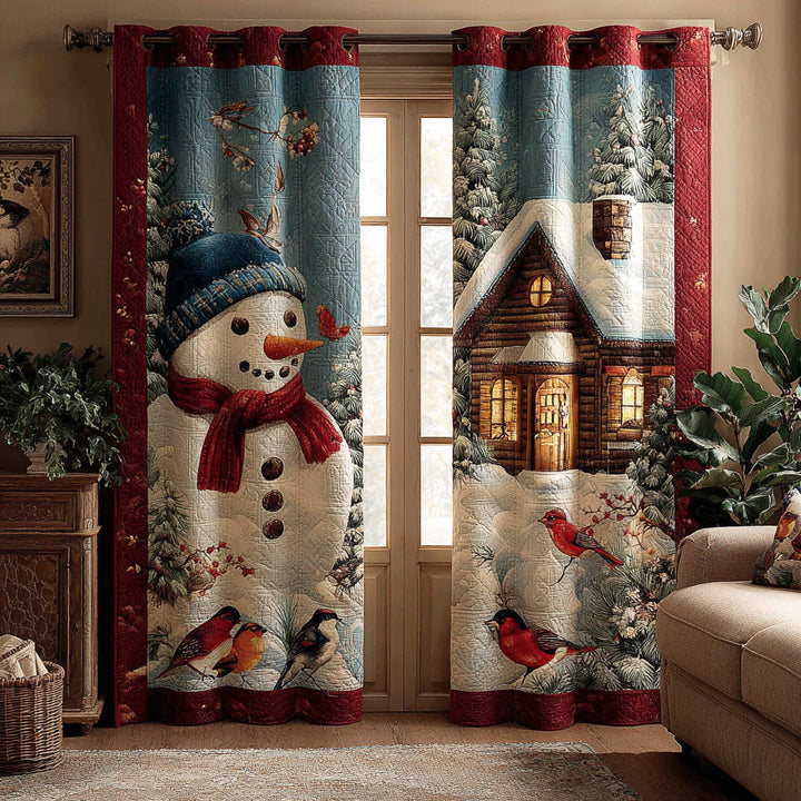 Merry Frost Friends Quilted Curtains