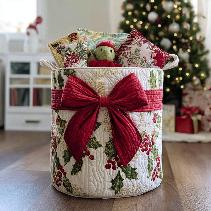 Chrisrtmas Quilted Laundry Basket