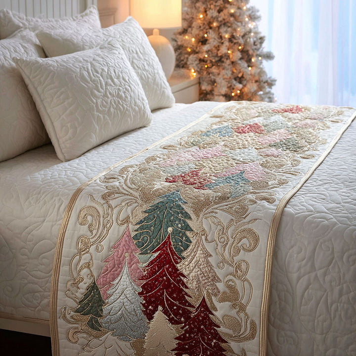 Merry Spruce Quilted Bed Runner