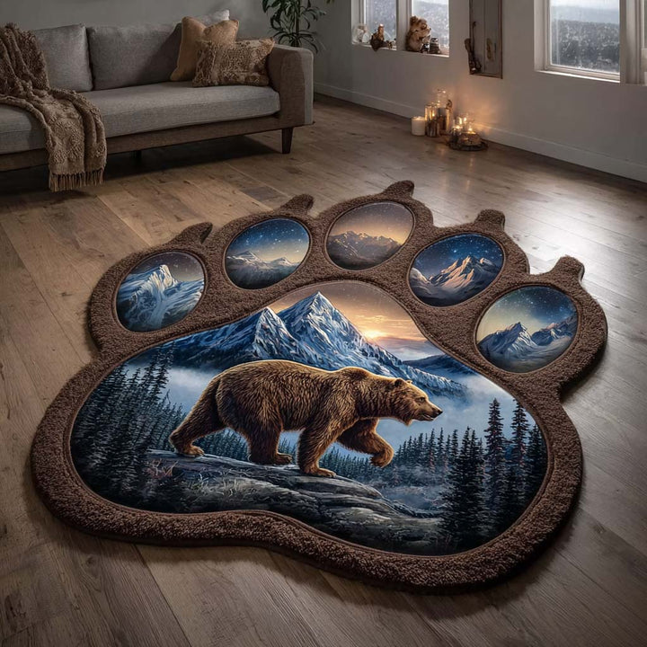 Midnight Bear Custom Shape Area Rug