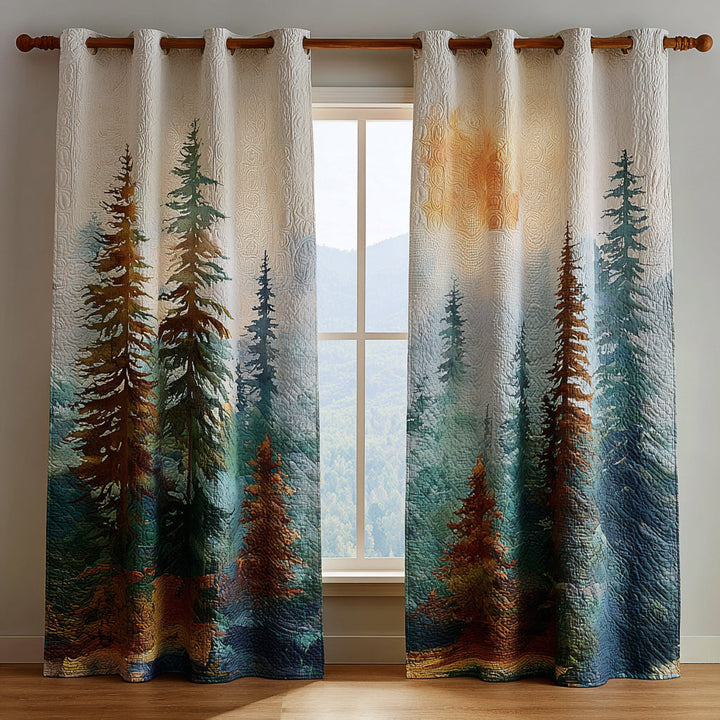 Misty Woods Quilted Curtains