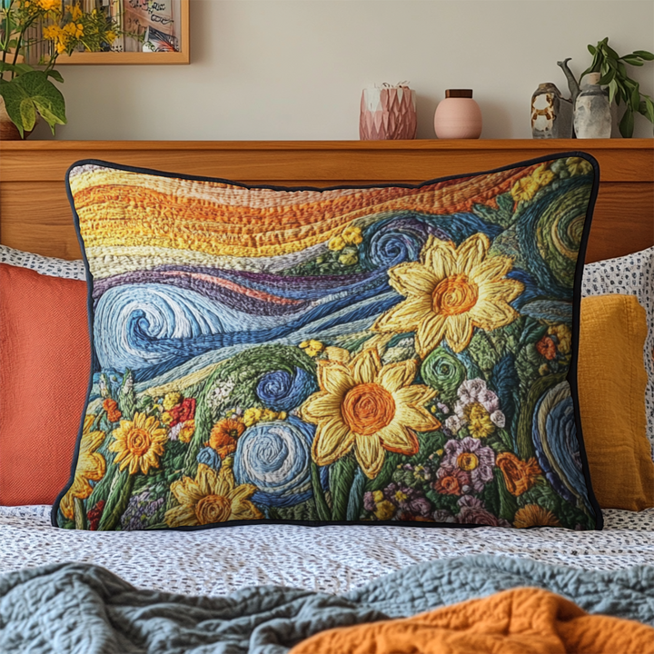 Sunflower Dream Quilted Bedding Pillow Case