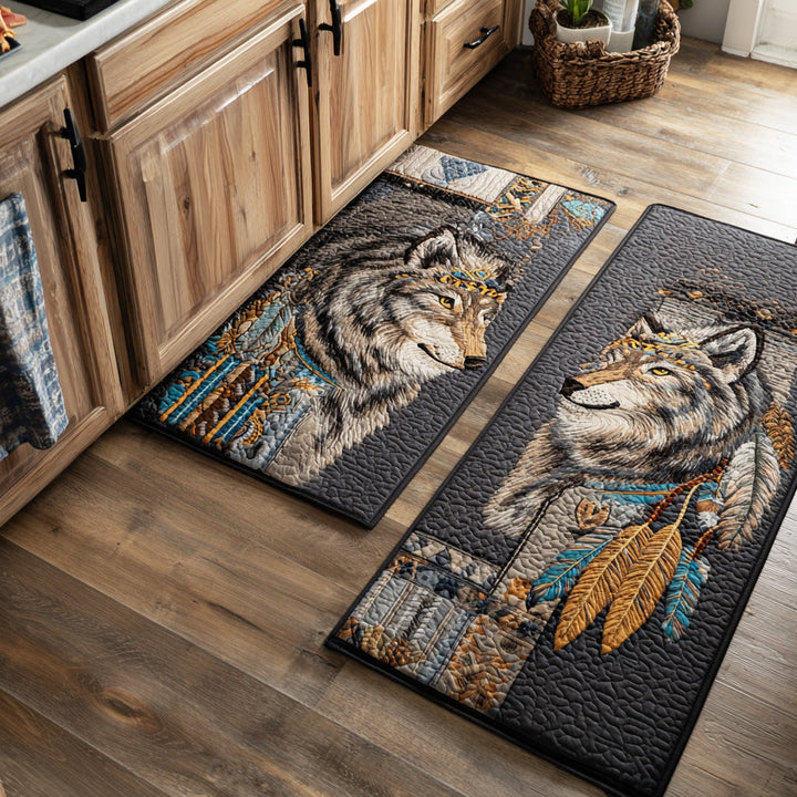 Moon Wolf Echo Kitchen Area Rug