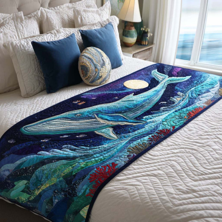 Ocean Quilted Bed Runner