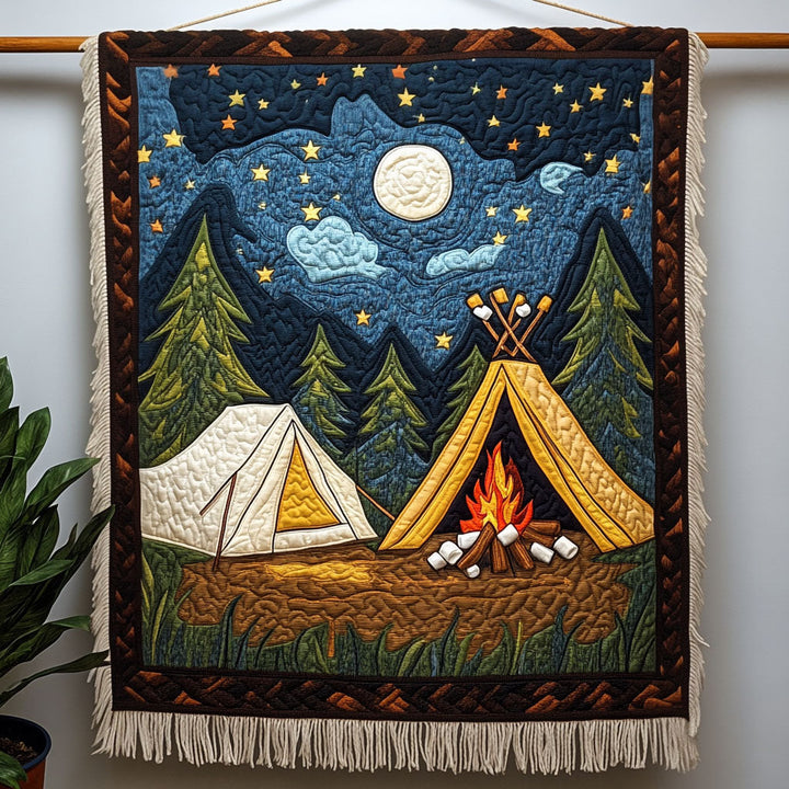 Moonlit Campfire Nights Woven Sofa Blanket