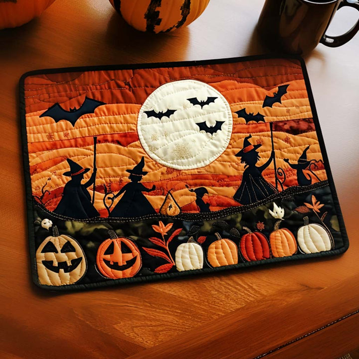 Moonlit Halloween Quilted Placemat