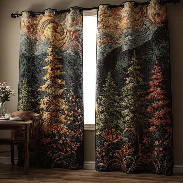 Moonlit Pine Quilted Curtains