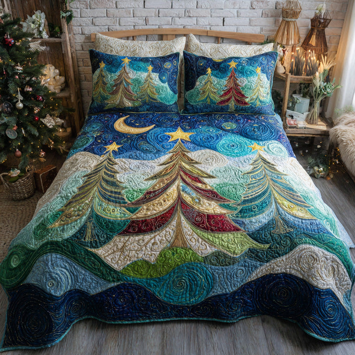 Christmas 3-Piece Quilted Bedding Set