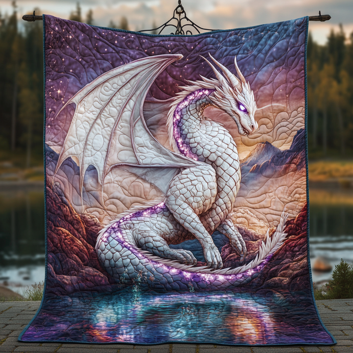Moonlit Serpent Quilted Blanket