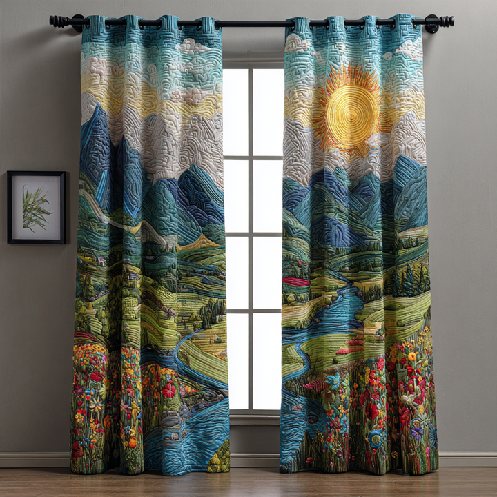 Morning Glow Quilted Curtains