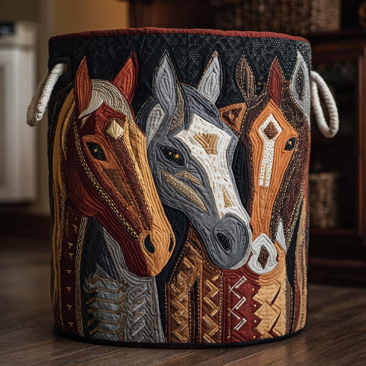Mountain Trot Quilted Laundry Basket