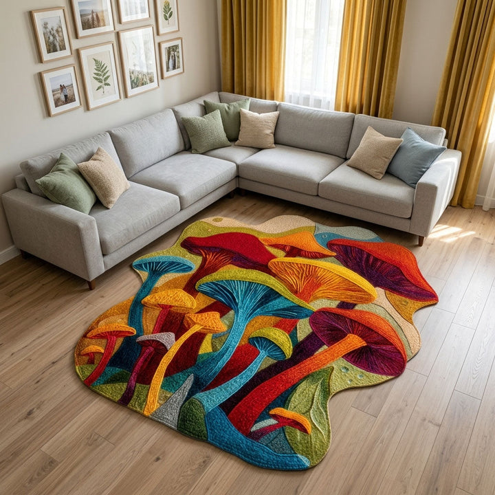 Mushroom Haven Custom Shape Area Rug