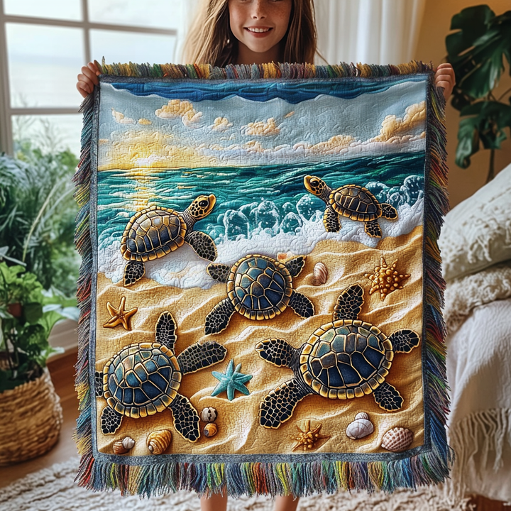 Mystic Tides Woven Sofa Blanket