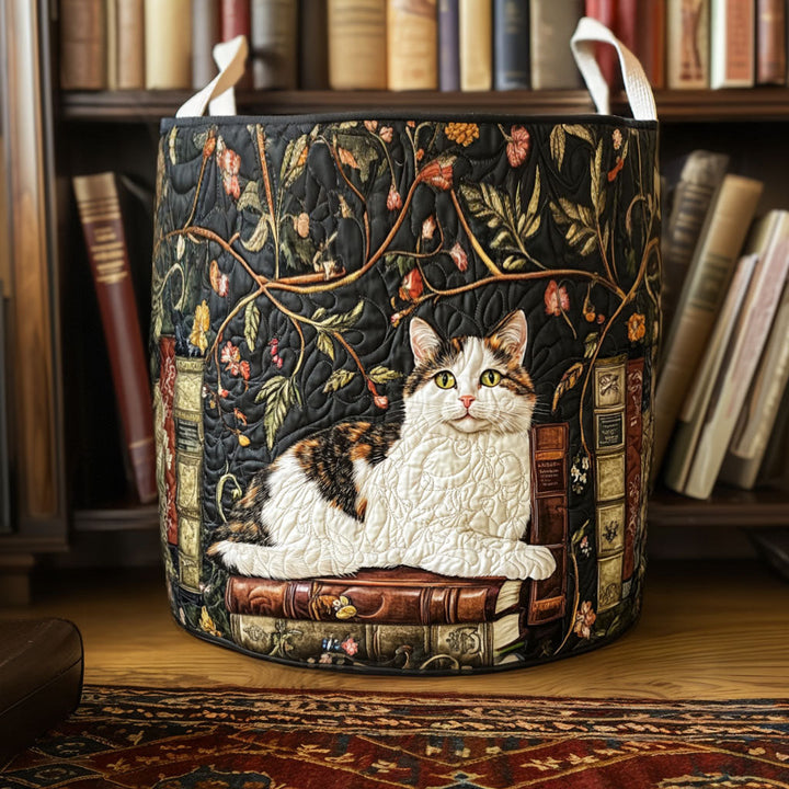 Mystic Cat Quilted Laundry Basket