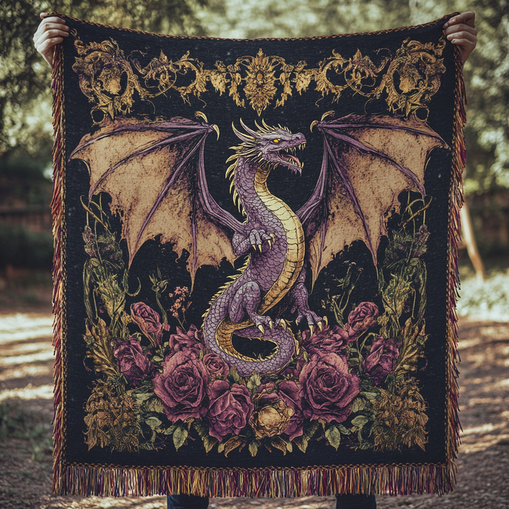 Mystic Dragon Lair Woven Sofa Blanket