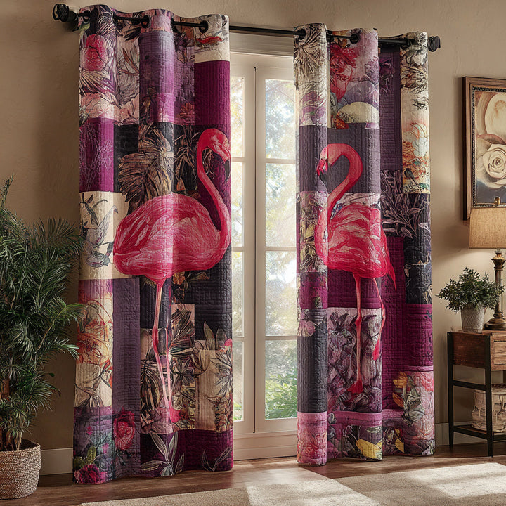 Mystic Flamingo Quilted Curtains