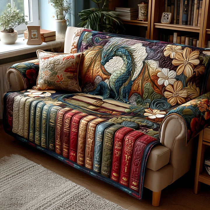 Mystic Library Quilted Sofa Cover