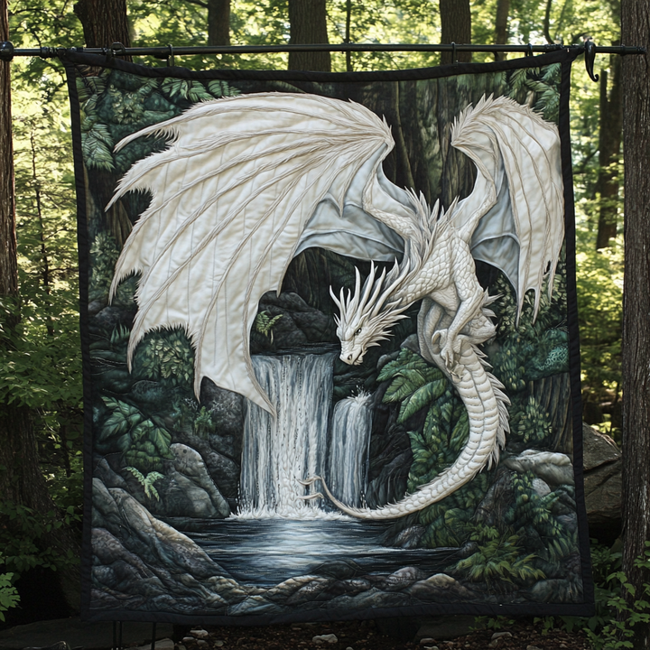 Mystic Sky Dragon Quilted Blanket