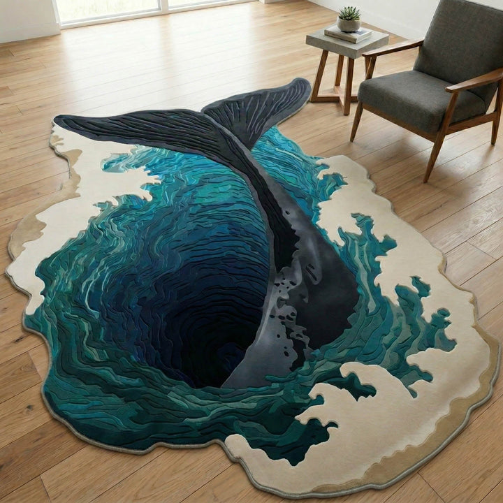 Mystic Whale Custom Shape Area Rug