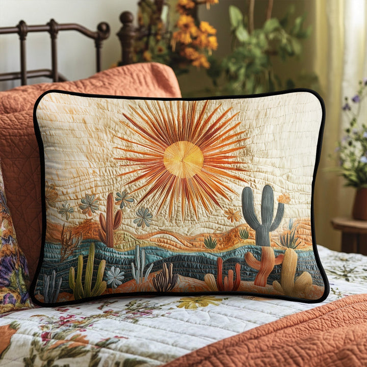 Sunrise Cactus Quilted Bedding Pillow Case