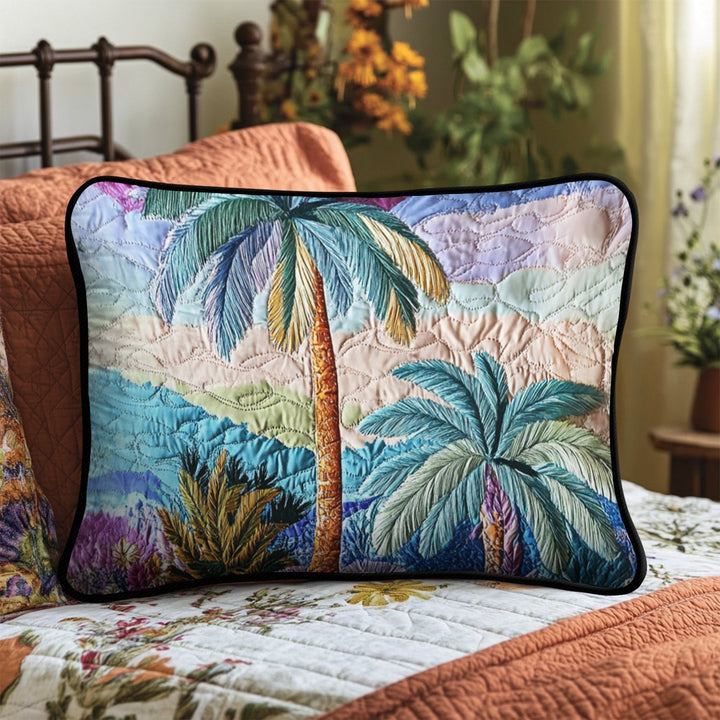 Sunset Palms Quilted Bedding Pillow Case