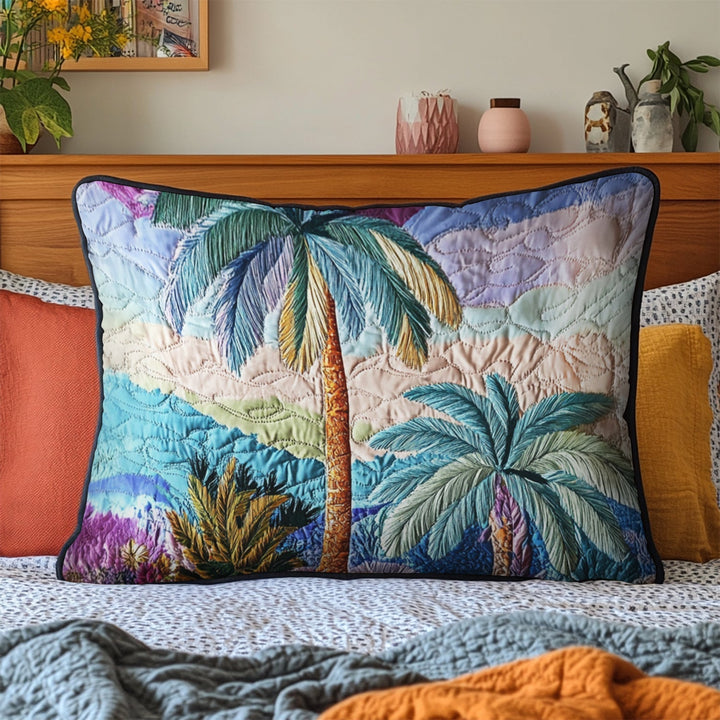 Sunset Palms Quilted Bedding Pillow Case